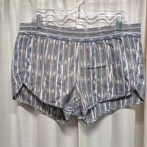Kavu Women's Size M Aberdeen Blue White 100% Cotton Shorts Beach Summer Wear